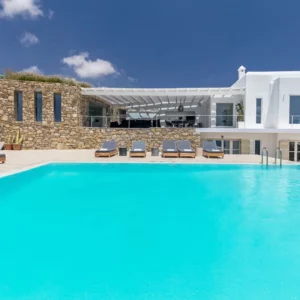 Nouvelle - Vue de la villa et de la piscine - Location de villa de vacances de luxe - Mykonos