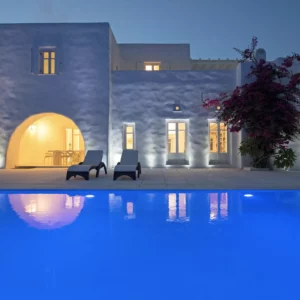 Vue de nuit de La Luna - Location de Maison de Vacances, Paros