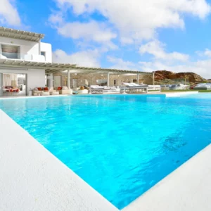 Vue sur la magnifique piscine de White Star - Location de villa de vacances - Mykonos