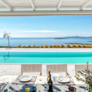 Espace piscine avec vue sur la mer de Nettare - Location de Maison Vacances - Paros