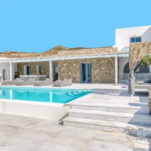 Vue sur la piscine privée de Ambrosia - Location de Villa Vacances - Paros