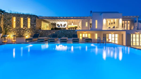 Nouvelle - Extérieur de nuit - Location de villa de vacances de luxe - Mykonos