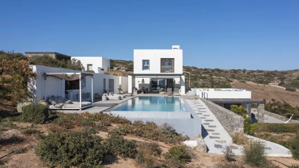 Vue sur Panorama avec sa piscine privée - Location de maison de vacances, à Paros