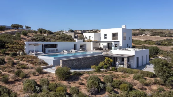 Vue sur Panorama avec sa piscine privée - Location de maison de vacances, à Paros