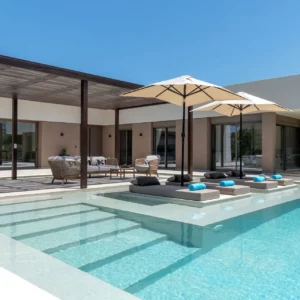 Espace piscine privée de Villa El - Location de maison de vacances, Georgioúpoli