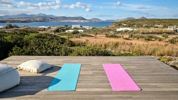 Espace méditation face au panorama à Avoca - Location d'une luxueuse villa de vacances - Paros