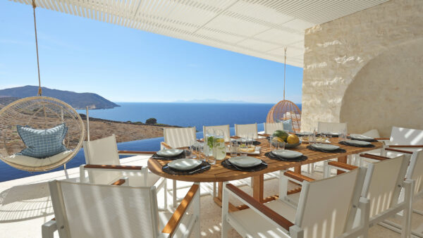 Villa Kedro - Vue de la terrasse sur la mer - Onoliving - Antiparos