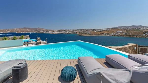 Piscine privée et vue sur la mer depuis Maya - Location de maison de vacances - Mykonos